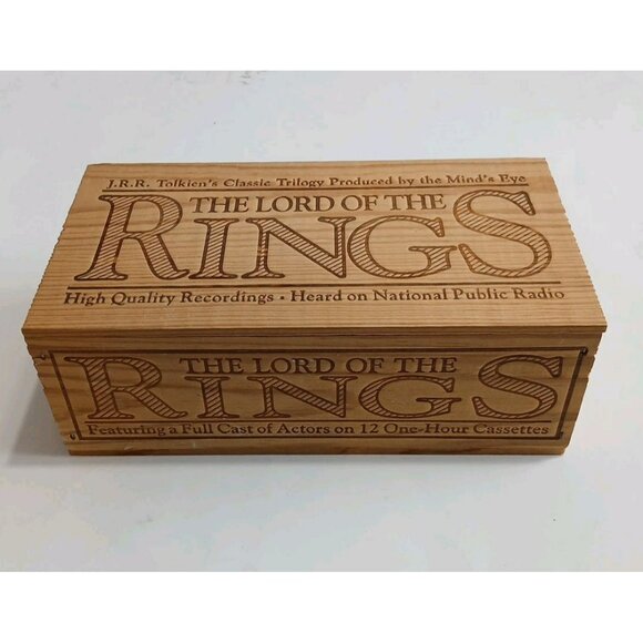 Lord of the Rings Trilogy AudioBook Cassette 12 Tapes Wood Box Set Tolkien - Picture 1 of 10